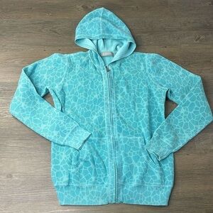 Liz Claiborne Women’s Teal Turquoise Zip Up Hoodie Sweater, size Medium